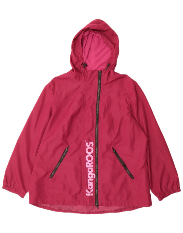 Jaqueta de chuva feminina com capuz gráfico Kangaroos Reino Unido 22 3XL Poliéster Borgonha