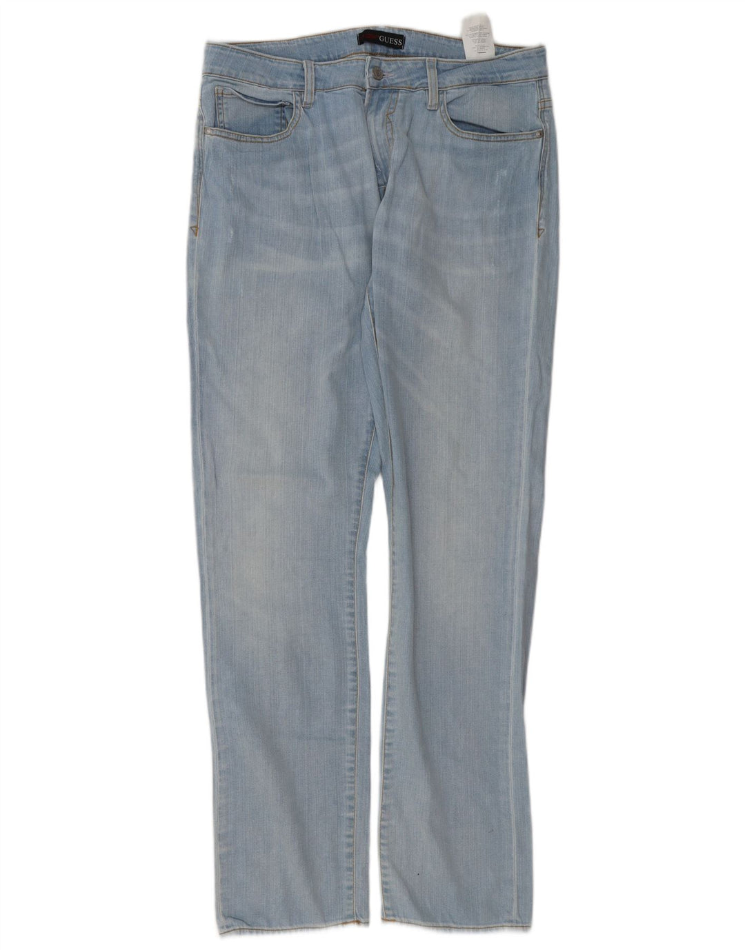 Guess Mens Straight Jeans W34 L34 Azul Algodão