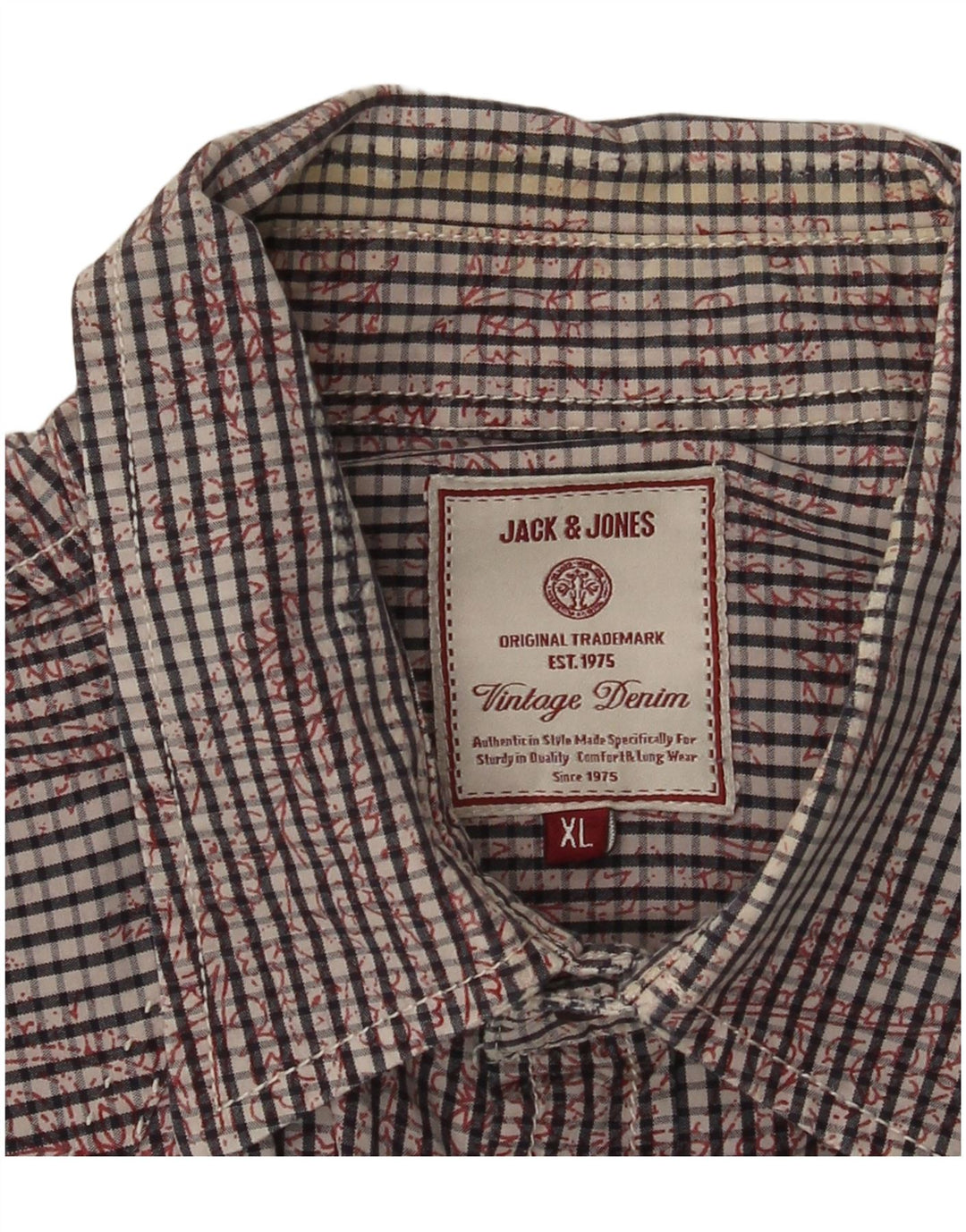 Camisa masculina JACK & JONES XL cinza xadrez