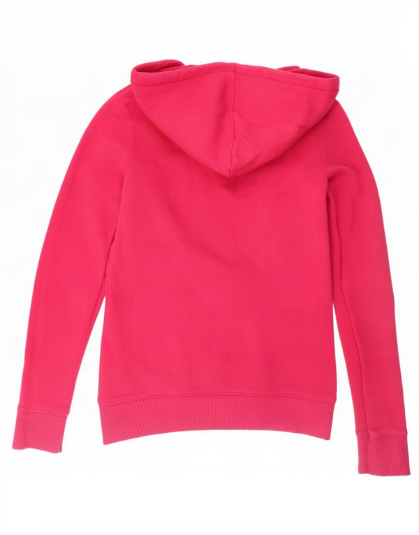 Suéter feminino Benetton com capuz e zíper UK 6 XS algodão rosa