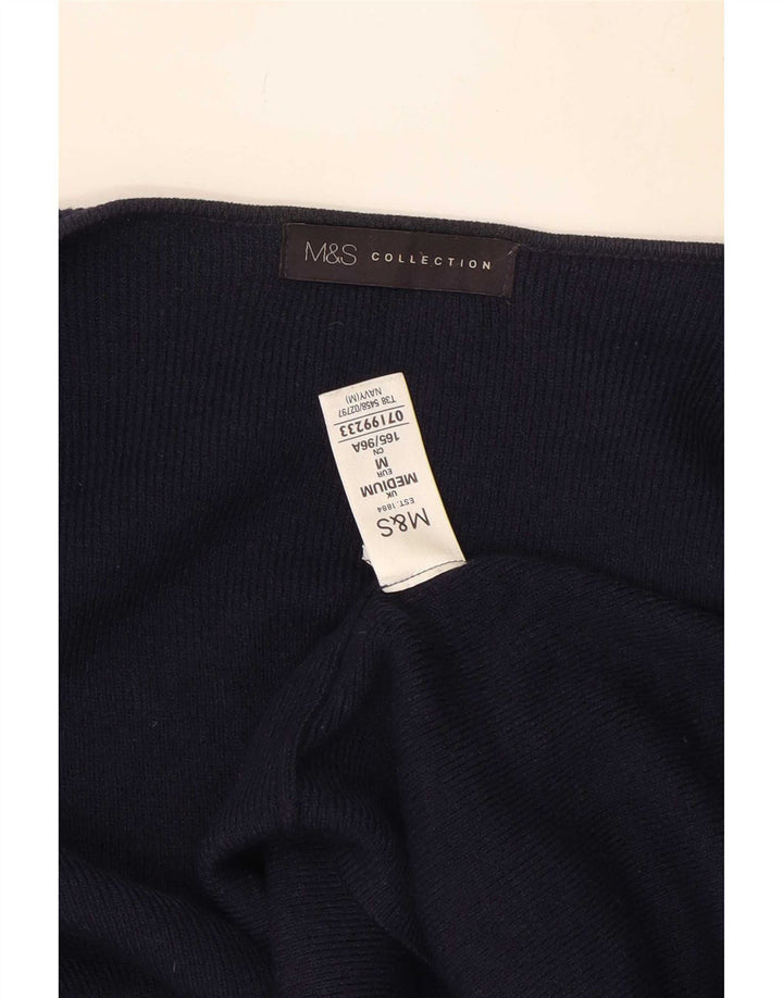Suéter cardigã aberto feminino Marks & Spencer Reino Unido 12 médio azul marinho acrílico
