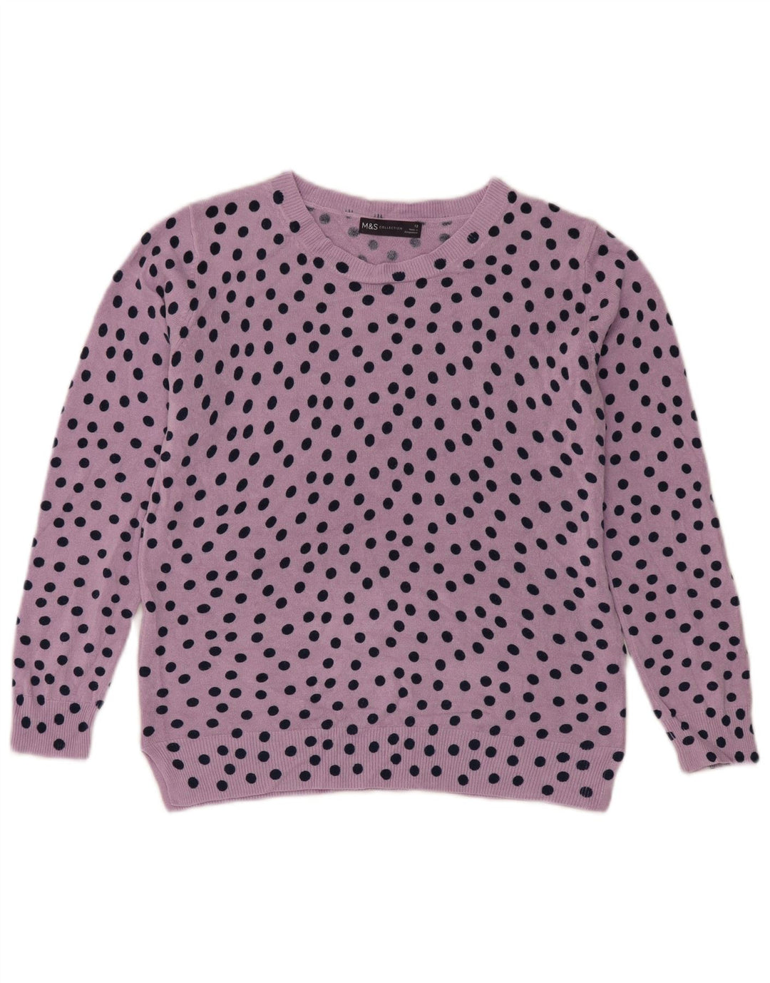 Suéter feminino Marks & Spencer com gola canoa Reino Unido 12 médio roxo