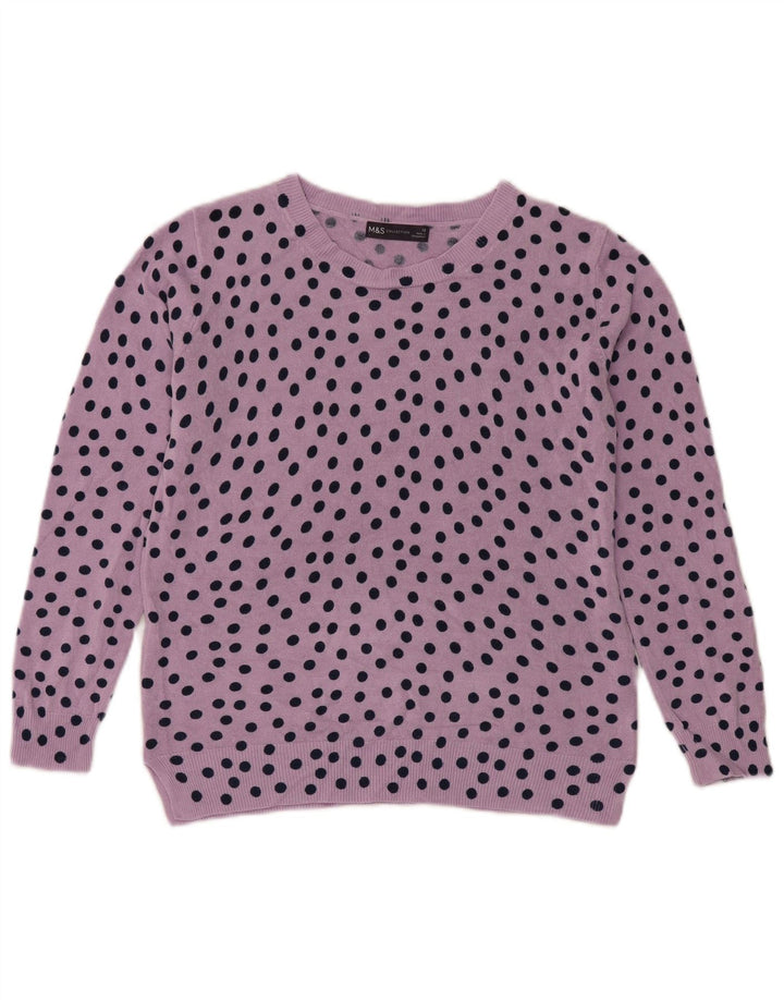 Suéter feminino Marks & Spencer com gola canoa Reino Unido 12 médio roxo