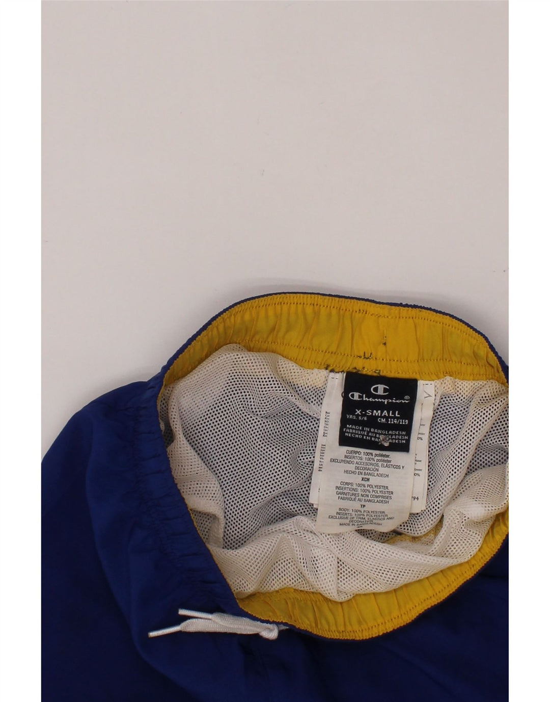 Shorts esportivos CHAMPION meninos 5-6 anos XS azul poliéster