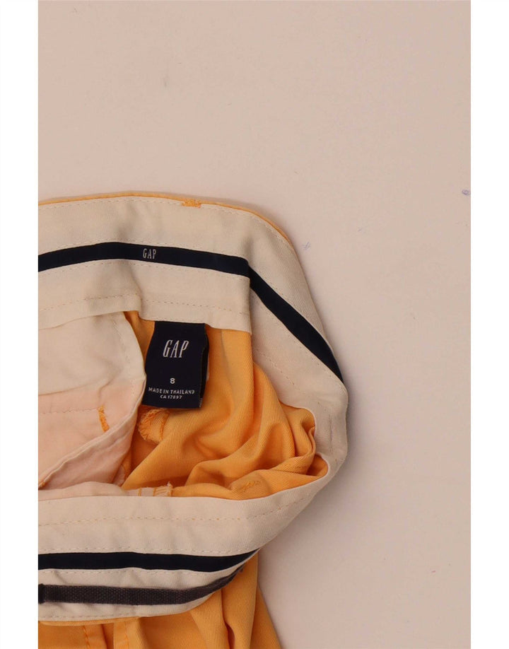 Shorts Chino feminino Gap US 8 médio W32 algodão amarelo