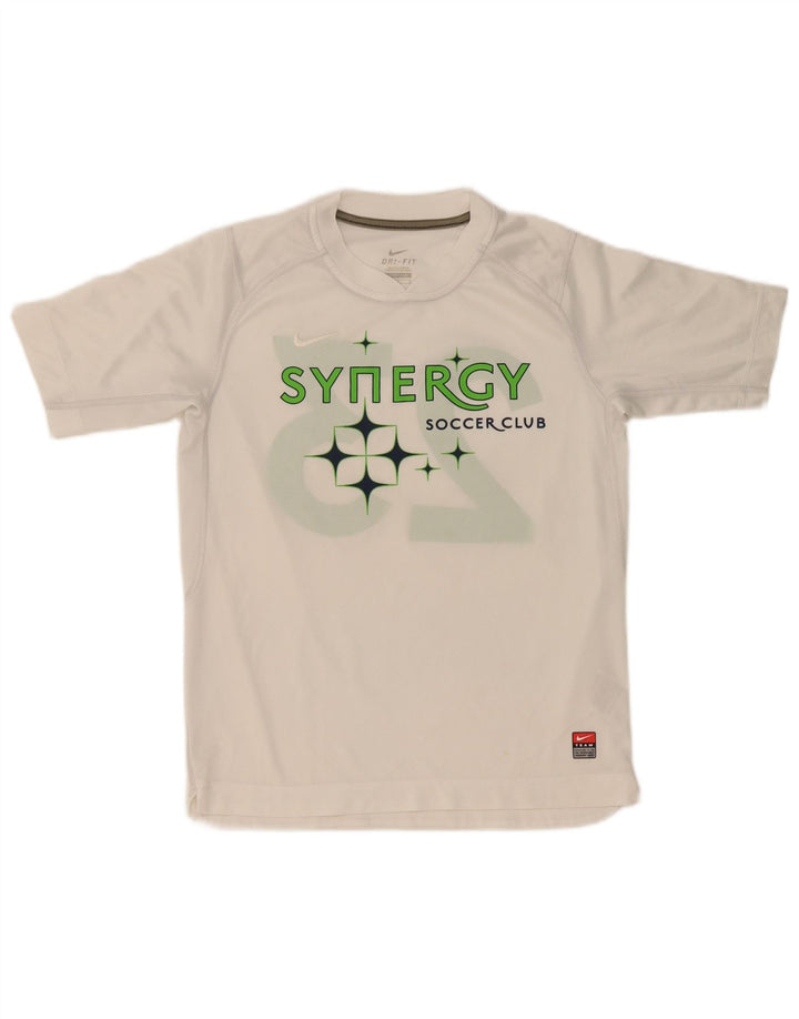 Camiseta Nike Boys Dri Fit Graphic Top 12-13 anos grande poliéster branco