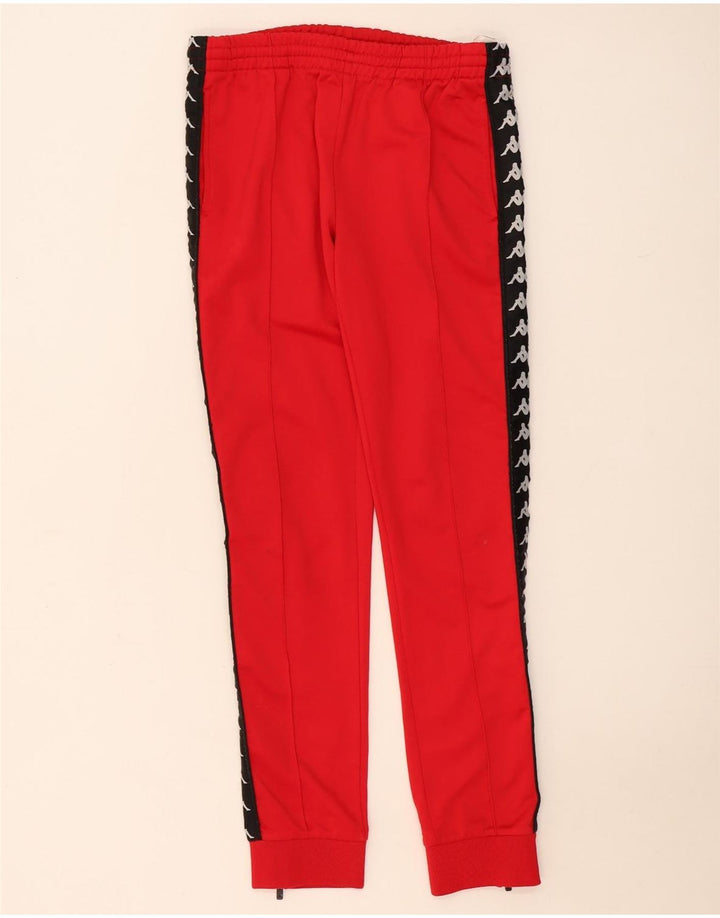 Calça de treino masculina Kappa com estampa gráfica e joggers pequeno bloco colorido vermelho