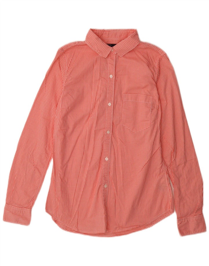Camisa feminina Gap Reino Unido 10 pequena algodão guingão vermelho