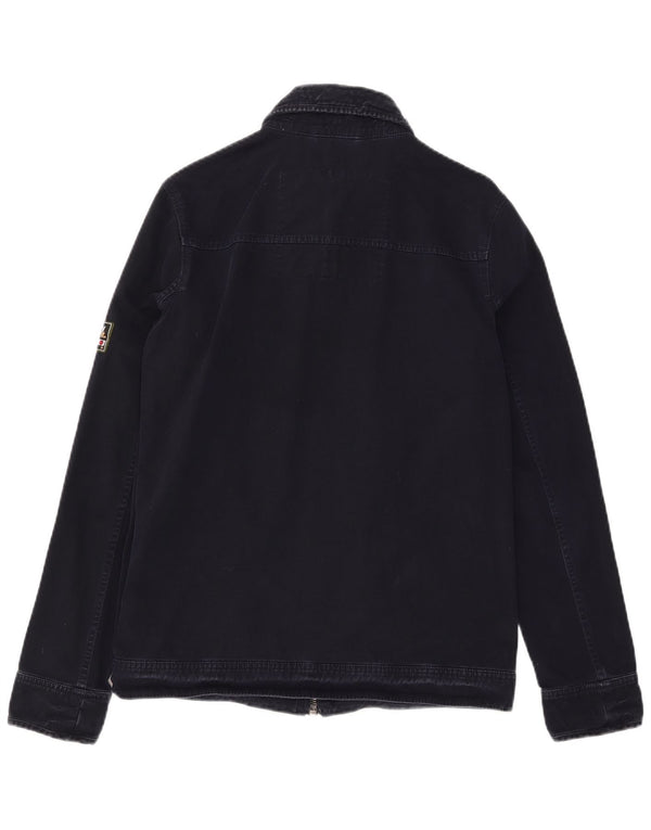 Superdry Mens Regiment Bomber Jacket UK 36 Pequeno Algodão Azul Marinho