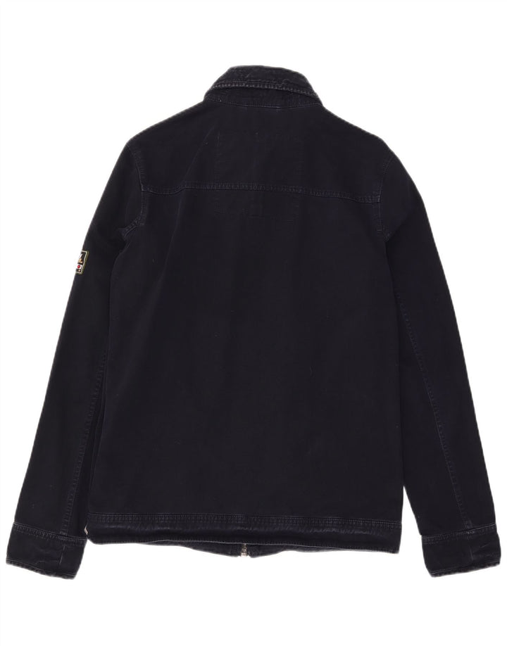 Superdry Mens Regiment Bomber Jacket UK 36 Pequeno Algodão Azul Marinho