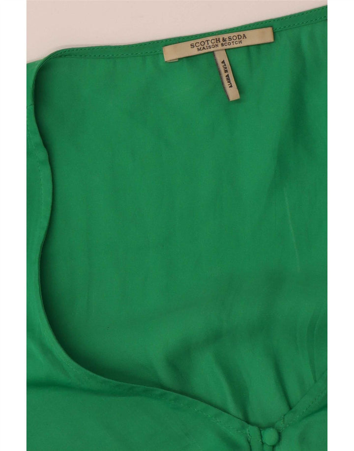 Vestido maxi feminino Scotch & Soda manga 3/4 Reino Unido 14 poliéster verde médio