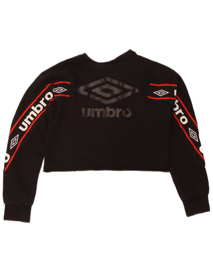 Moletom feminino Umbro Crop Graphic Jumper UK 14 Médio Preto