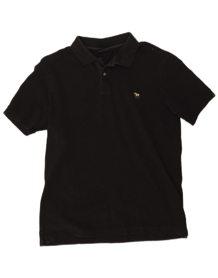 Camisa polo masculina Paul Smith de algodão preto médio