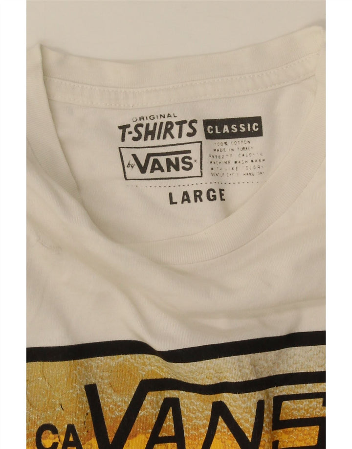 Camiseta Vans masculina gráfica grande algodão branco