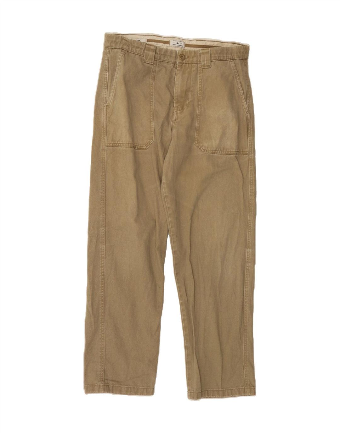 JACK & JONES Mens Straight Casual Trousers W32 L32  Beige Cotton Vintage Jack & Jones and Second-Hand Jack & Jones from Messina Hembry 