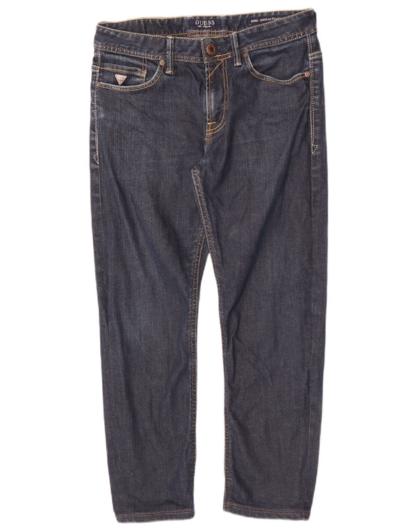 Guess Mens Rebel Straight Regular Calça Jeans W30 L25 Azul Marinho