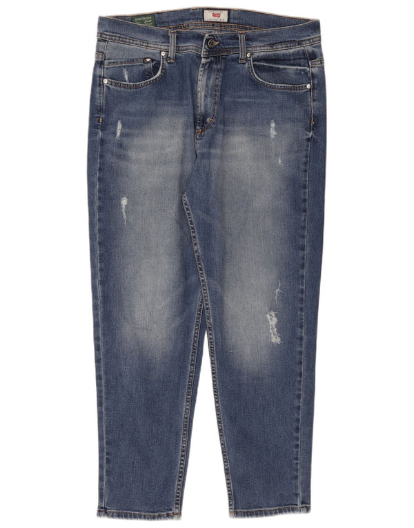 Calça jeans masculina desgastada CARRERA IT 50 grande W34 L26 algodão azul