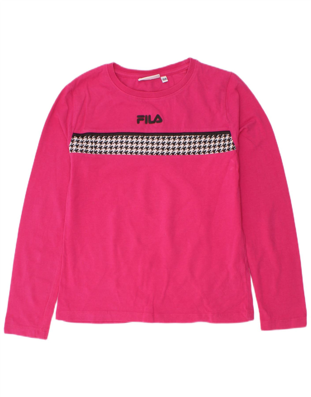 Fila Top Menina Manga Comprida 9-10 Anos Rosa Houndstooth