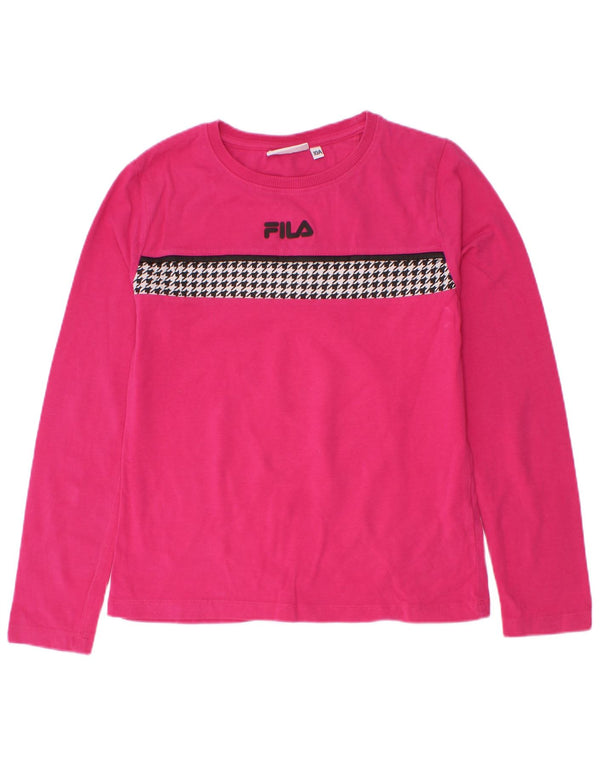 Fila Top Menina Manga Comprida 9-10 Anos Rosa Houndstooth