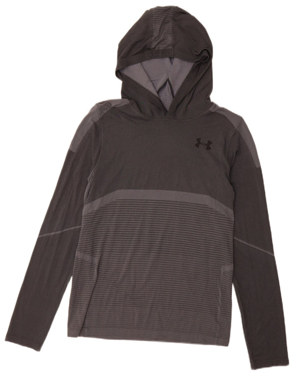 Under Armour Boys Graphic Top manga comprida 11-12 anos grande cinza listrado
