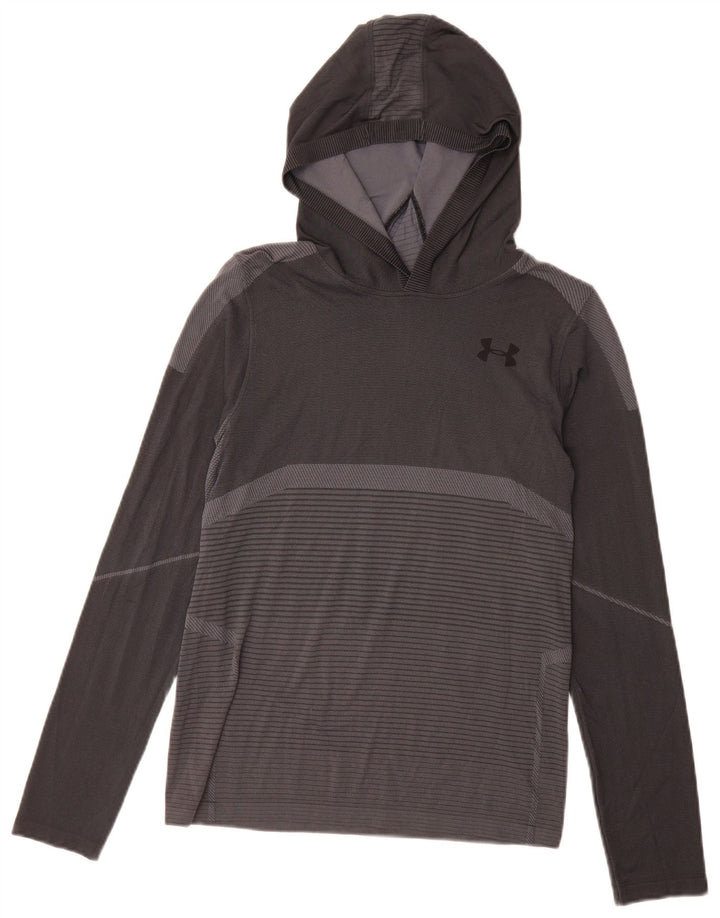 Under Armour Boys Graphic Top manga comprida 11-12 anos grande cinza listrado