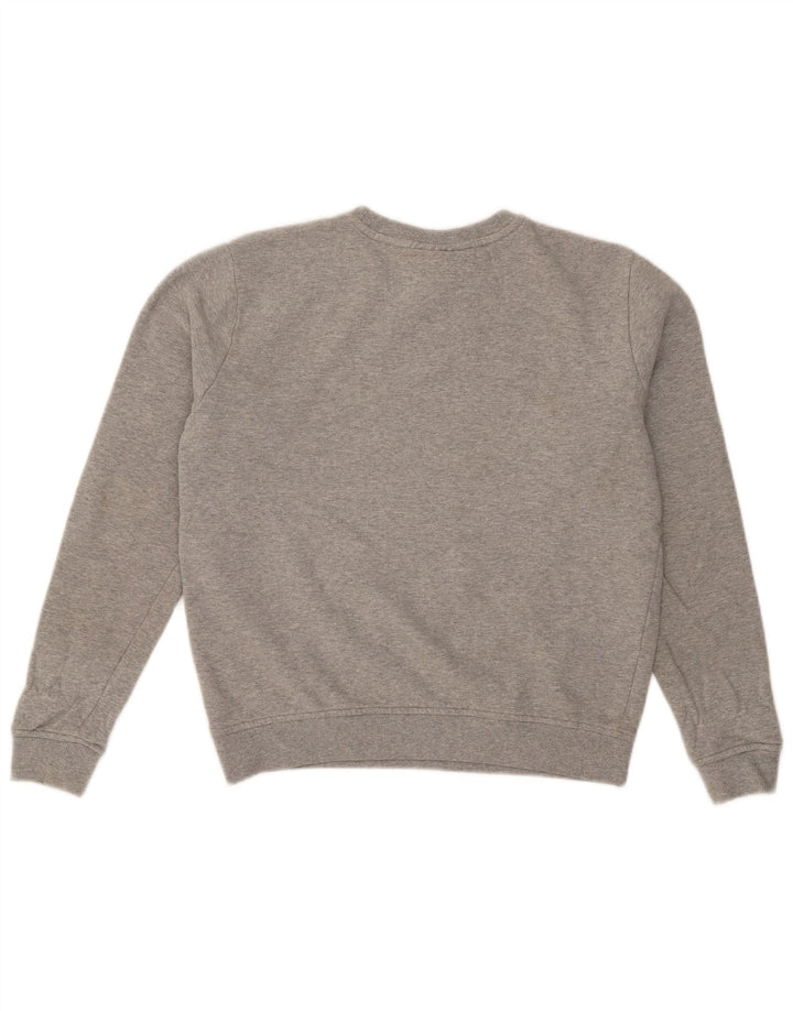 Fila moletom feminino oversized jumper UK 10 pequeno algodão cinza