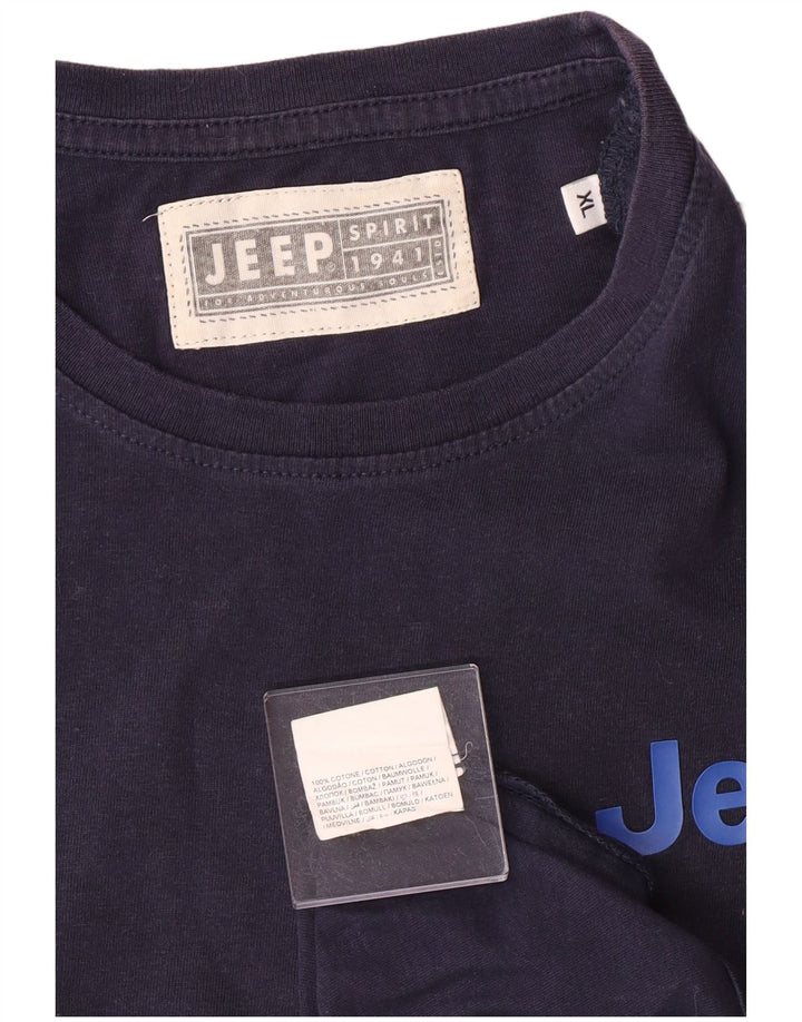 Camiseta feminina Jeep com estampa gráfica XL azul marinho algodão