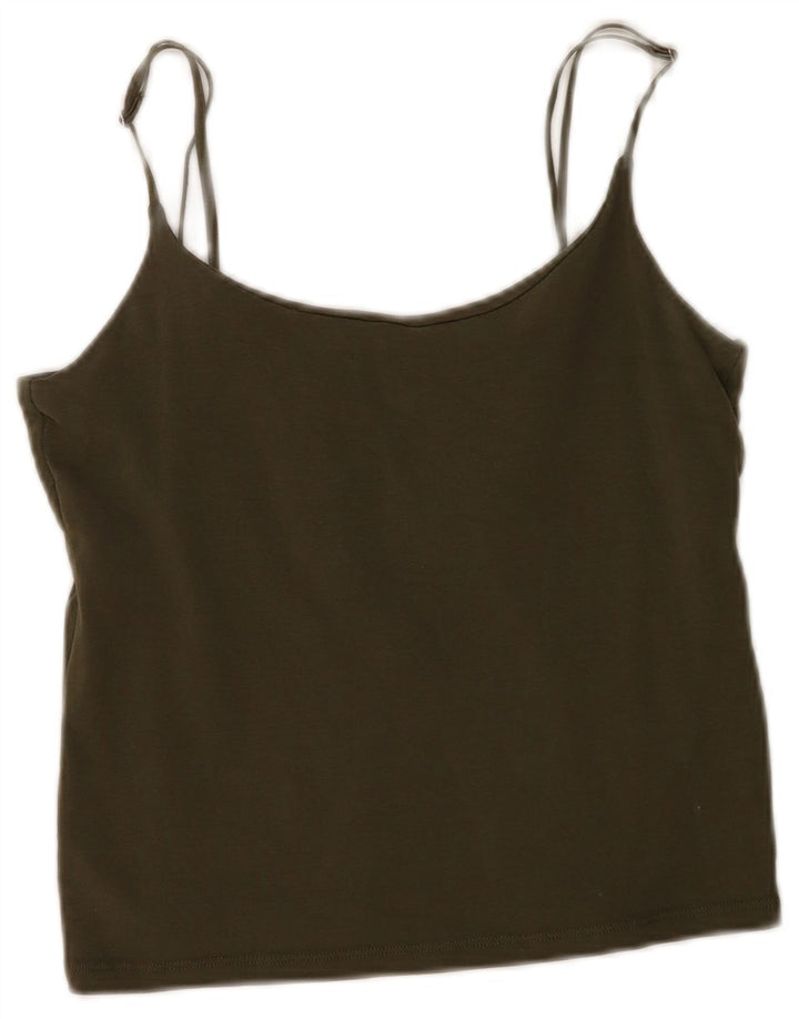 Zara Womens Crop Cami Top Reino Unido 14 Grande Caqui