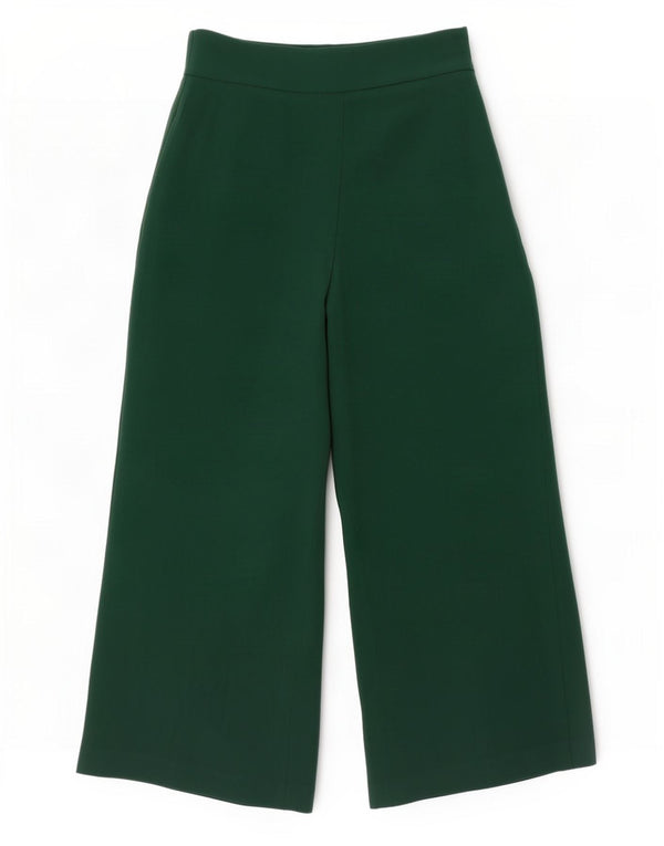 Calça feminina Zara com perna larga cortada média W28 L25 verde