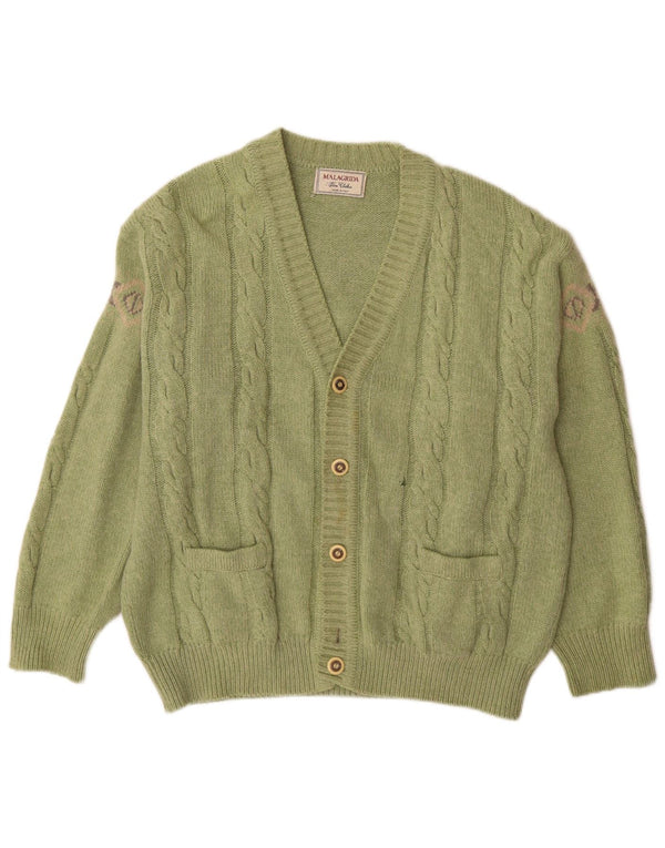 Suéter cardigã masculino Malagrida verde médio