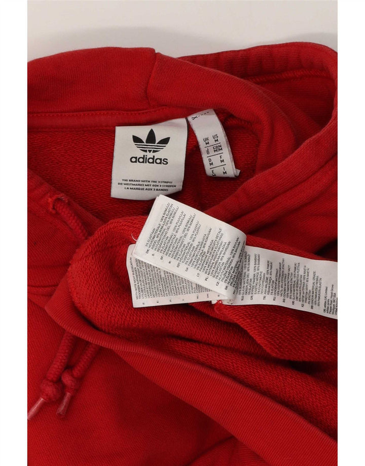 Adidas Mens Hoodie Jumper Médio Algodão Vermelho