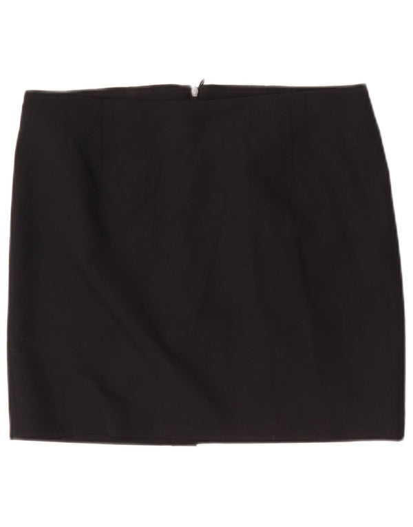 Minissaia feminina Zara média W28 poliéster preto