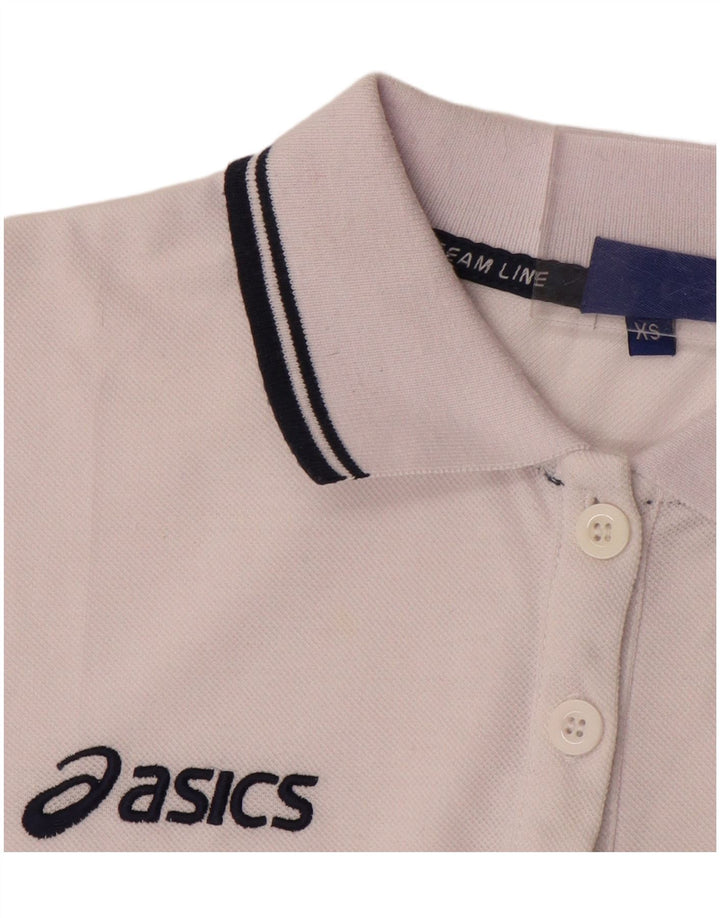 Camisa polo feminina ASICS UK 12 médio algodão branco