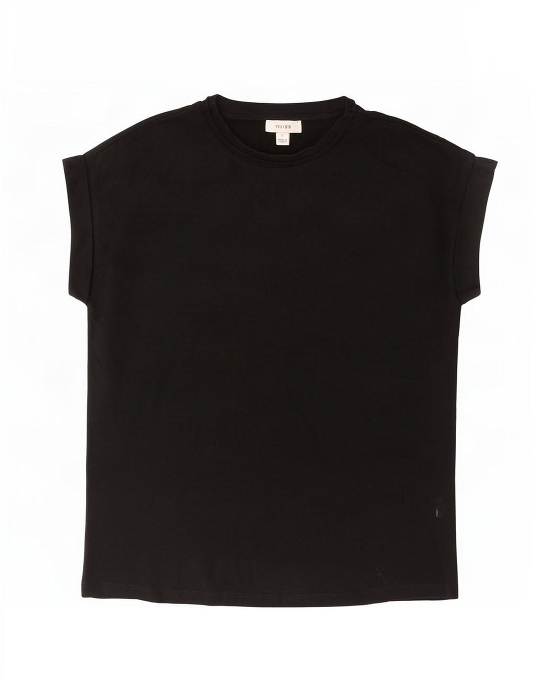 Camiseta masculina Reiss Top pequeno algodão preto