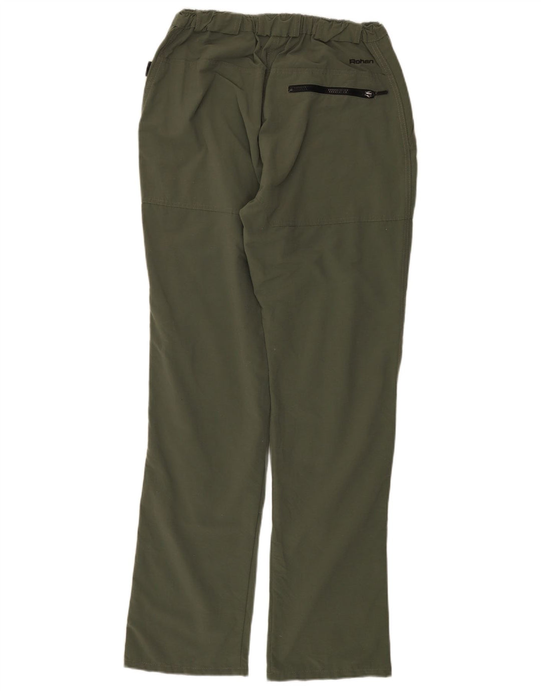 Calça chino feminina ROHAN reta média W28 L33 poliamida verde