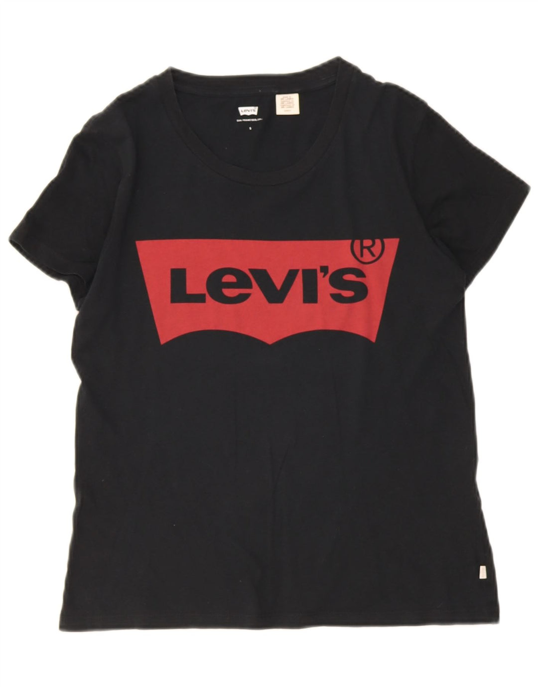Camiseta feminina gráfica Levi's UK 10 pequena preta