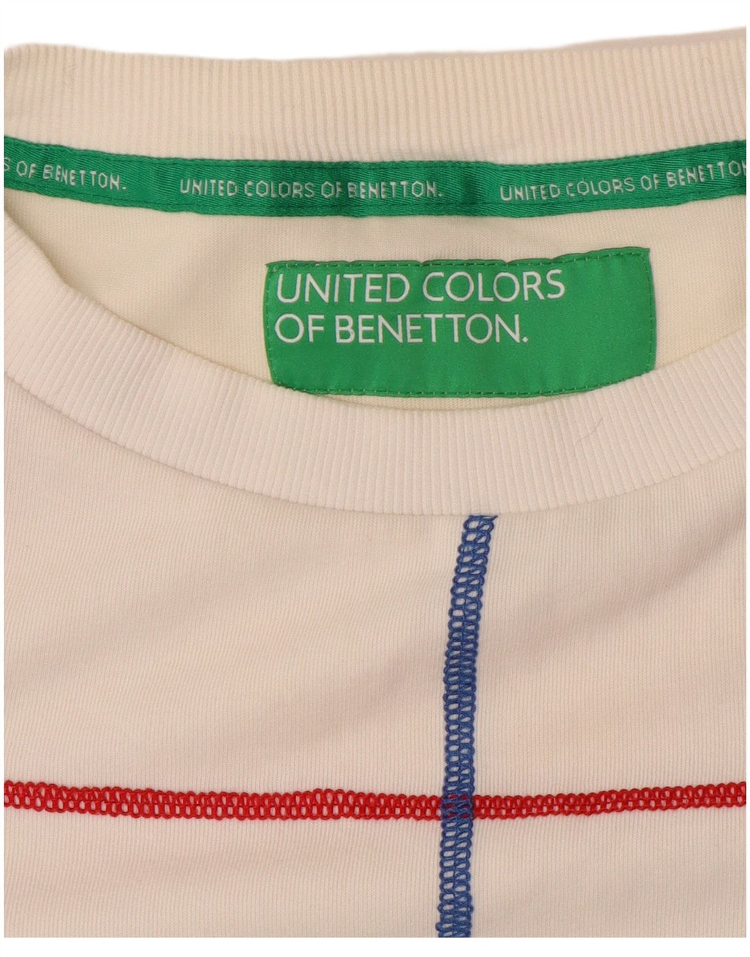 Moletom feminino BENETTON UK 10 pequeno listrado branco