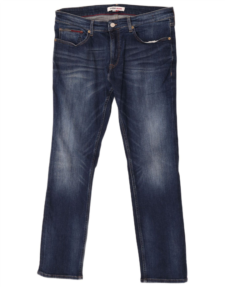 Tommy Hilfiger Masculino Slim Jeans W36 L32 Azul Algodão