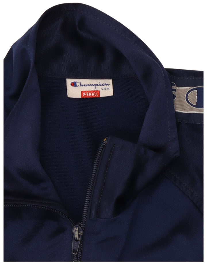 Jaqueta masculina de agasalho gráfico Champion XS azul marinho colorblock