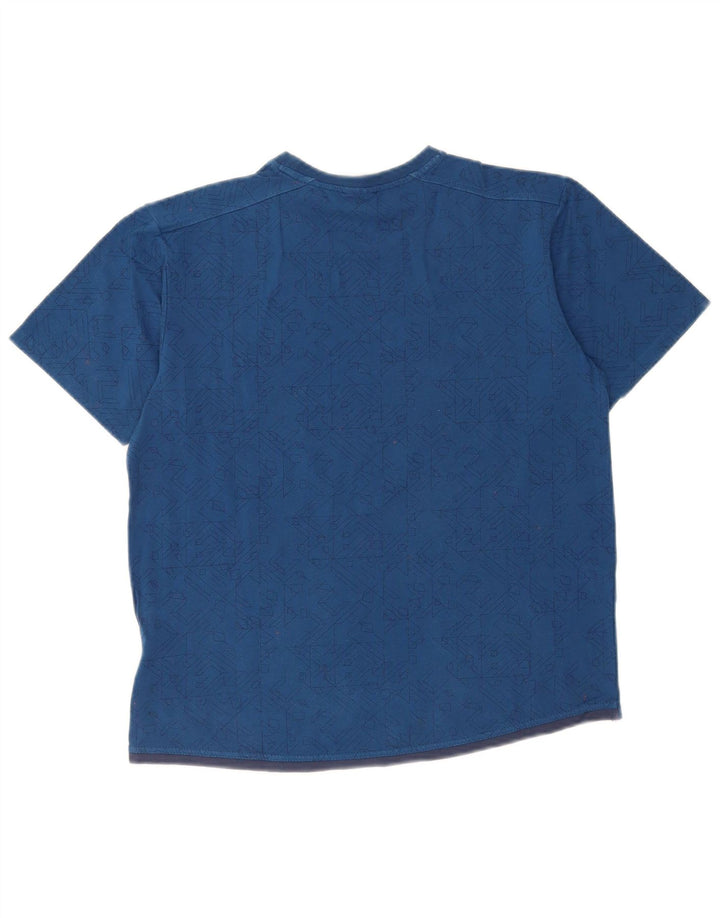 Camiseta masculina Nike Air Graphic Top de algodão geométrico azul médio