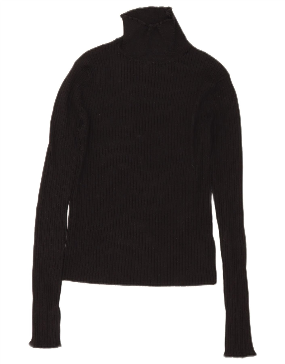 Suéter feminino Zara com gola tartaruga Reino Unido 12 viscose preta média