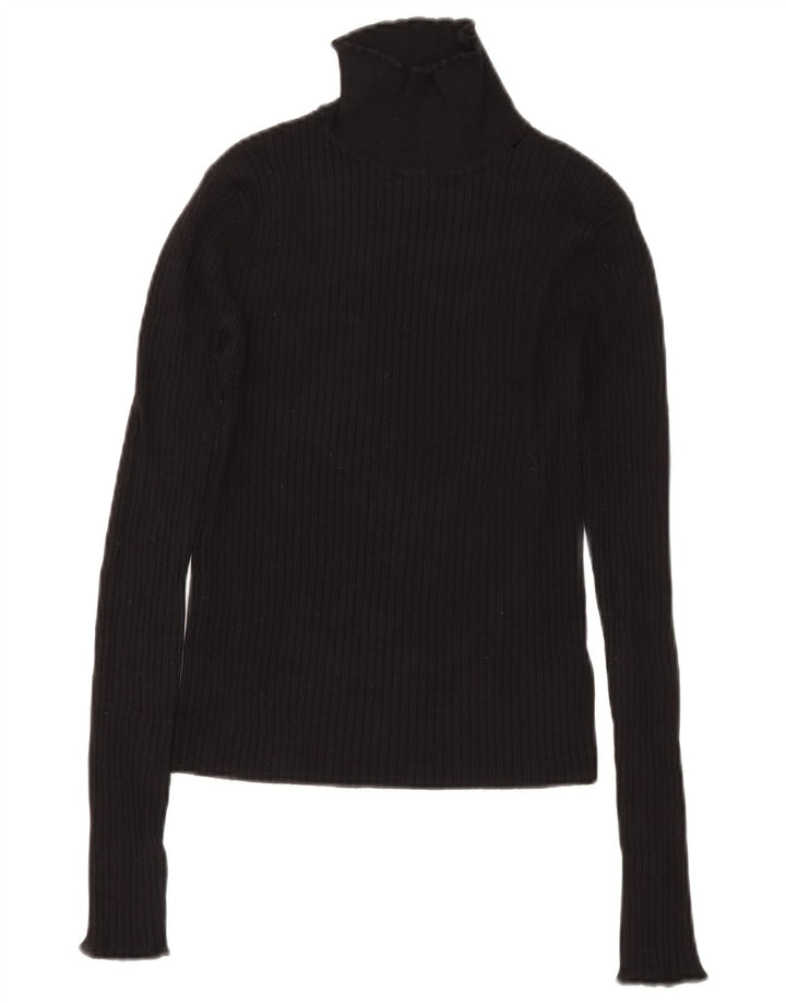 Suéter feminino Zara com gola tartaruga Reino Unido 12 viscose preta média