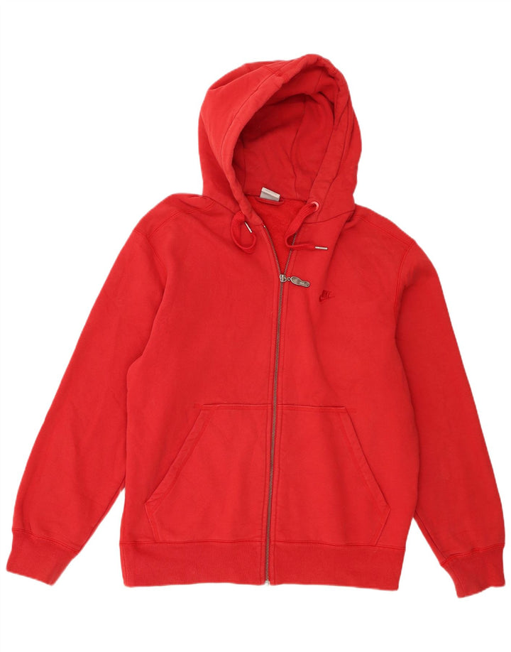Suéter Nike masculino com capuz e zíper médio algodão vermelho