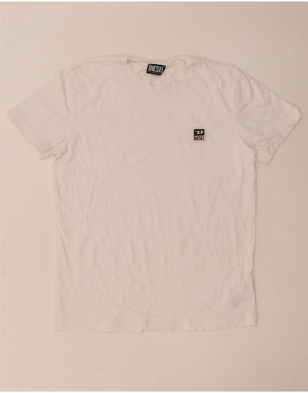 Camiseta masculina Diesel Top grande de algodão branco