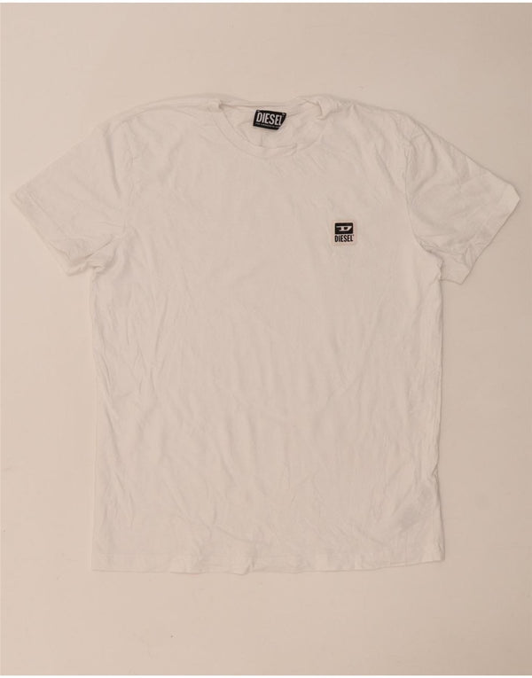 Camiseta masculina Diesel Top grande de algodão branco