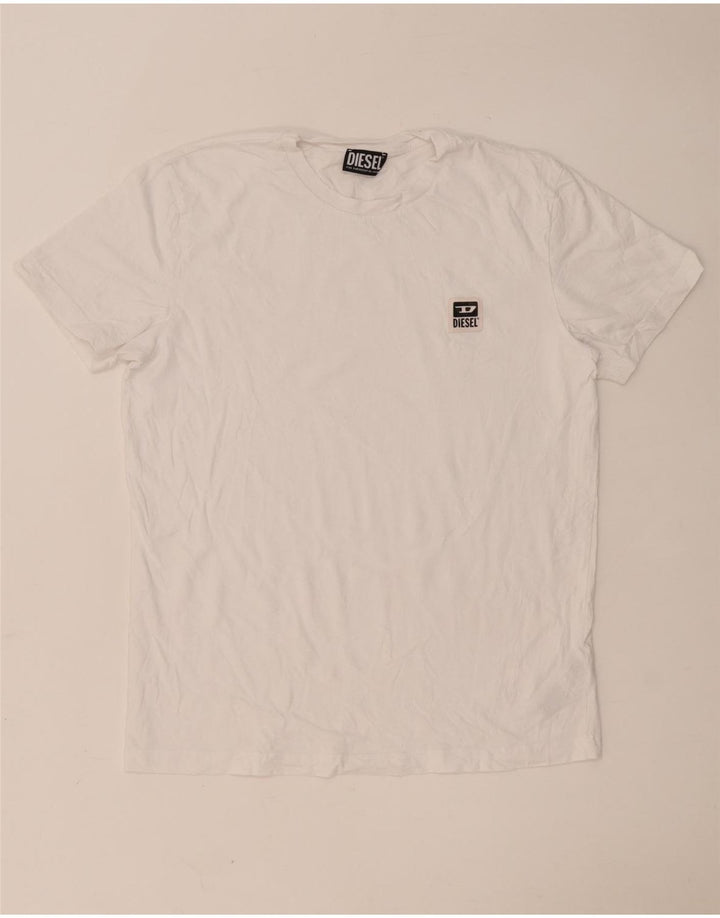 Camiseta masculina Diesel Top grande de algodão branco