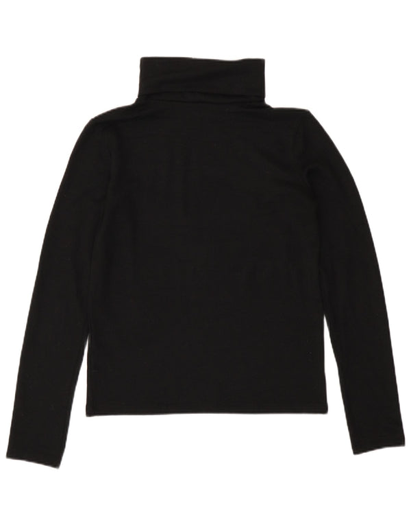 Zara Suéter feminino com gola redonda e gola alta Reino Unido 12 médio preto