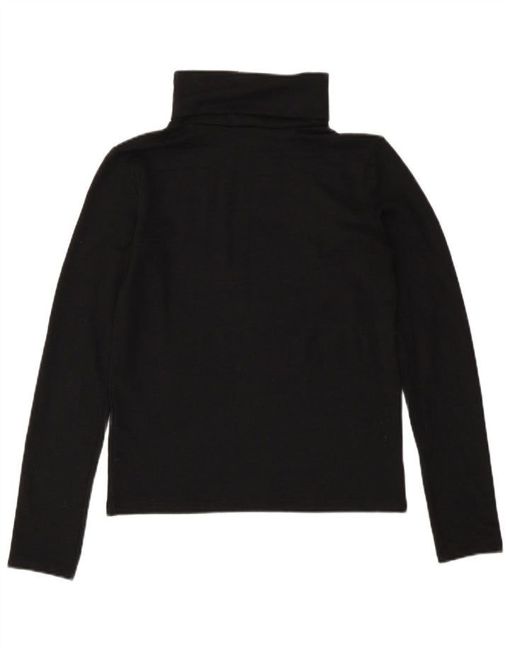 Zara Suéter feminino com gola redonda e gola alta Reino Unido 12 médio preto