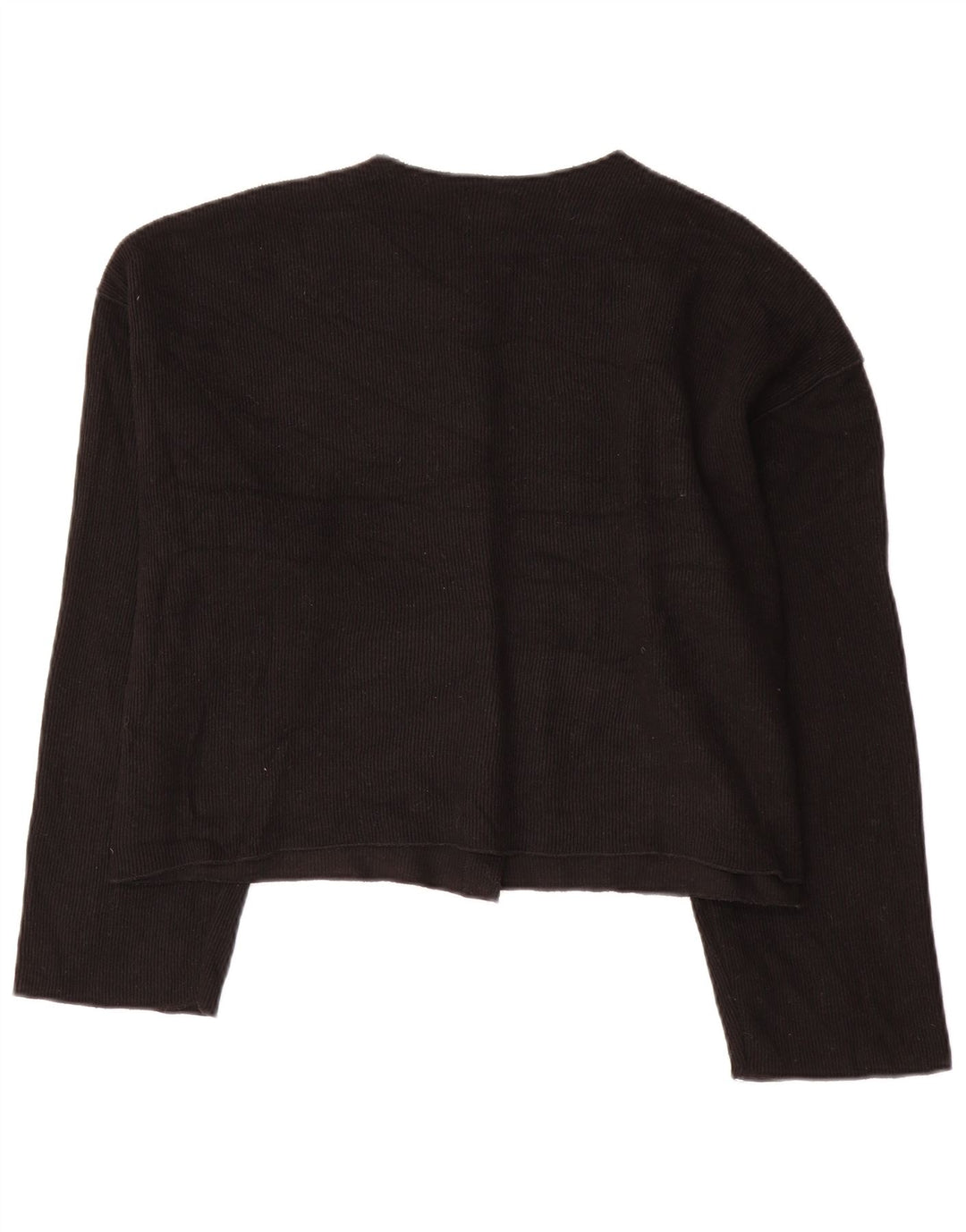 Suéter Zara feminino crop cardigan Reino Unido 18 XL preto poliéster