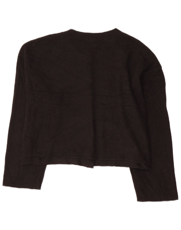 Suéter Zara feminino crop cardigan Reino Unido 18 XL preto poliéster